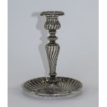 German 19th Century Fine Wilhelm Binder Silver Candle Stick Holder and Tray. Silver Marks for 800,