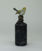 Austrian Fine and Signed Antique Cold Painted Bronze Bird Figure,