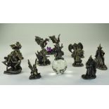 Tudor Mint Pewter and Crystal Set Figures by Mark Locker. ( 10 ) Figures In Total.