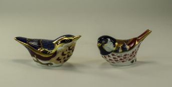 Royal Crown Derby Paperweights ( 2 ) In Total. 1/ Coat Tit, Gold Stopper. Date 2002. Mint Condition.