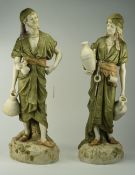 Royal Dux Porcelain Fine Pair of Tall and Impressive Figures. c.1910.