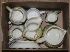 Mixed Box Of Pottery To Include James Kent Pearl Delight Dish 2996, Staffordshire Shorter Jugs