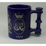 Portmeirion Pottery, Cobalt Blue Tankard E11R 1972