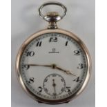 Omega Slim line - Medal Winner Silver and Gold Plated Open Faced Pocket Watch. c.1900-1910.