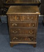 Early 20thC Chest Of Drawers, 2 Short Over 3 Long Graduating Drawers Raised On Bracket Feet,