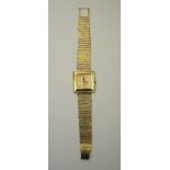 Omega - Top Quality Retro 18ct Multi Coloured Gold Unisex Wrist Watch with Square Shaped Dial and