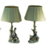 Lladro Pair Of Fine Figural Table Lamps.