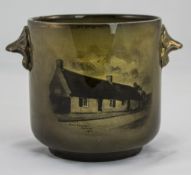 Ridgeways Transfer Printed Fern Pot. Depicting Burns Cottage Alloway. Height 5.