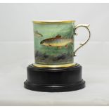Royal Worcester Unique Fishing Trophy Mug, of similar decoration to the previous lot,