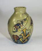 Moorcroft Modern Miniature Tube lined Fish Decorated Vase. Date 2013.