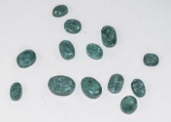Selection of Sri Lankan Natural Oval Cut Emeralds For Rings ect. 135 carats in total.