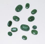 Selection of Sri Lankan Natural Oval Cut Emeral for Rings ect. 102 carats in total.