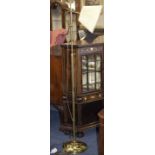 Brass Standard Lamp, With Cream Shade. Height 61 Inches.