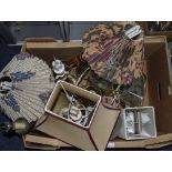 Box Containing A Mixed Assortment Of Lamps and shades