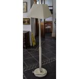 Modern White Standard Lamp, With White Square Shade. Height 59 Inches.