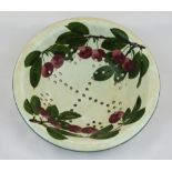 Wemyss Small Cherries Decorated Colander. 8 Inches Diameter, 2.5 Inches Deep. Condition Is Good.