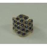 Sapphire Tile Pattern Ring, comprising 5.