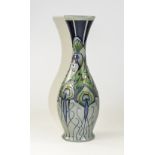 Moorcroft Modern Peacocks Parade Vase, Designer Nicola Slaney. Date 2013 , Shape 81/10. Stands 10.