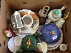 Box Containing A Collection Of Pottery And Collectables, Comprising Cabinet Plates, Figures,