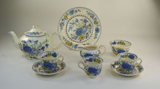 Collection Of Masons Ironstone, Regency Pattern Comprising Tea Pot, 3 Cups, 2 Saucers, Sugar Bowl,