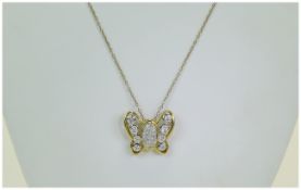 Impressive and Nice Quality 18ct Gold and Diamond Set Pendant Drop,