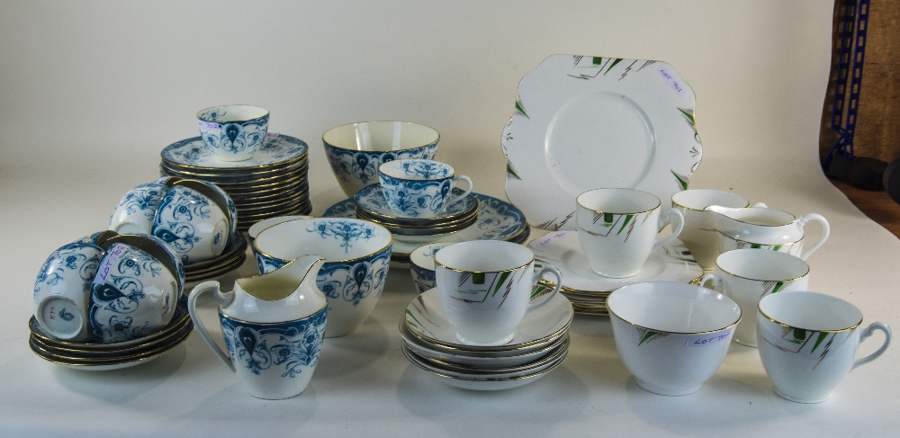 Colclough Royal Vale China Art Deco Teaset, Comprising Five Cups, 6 Saucers, 6 Side Plates,