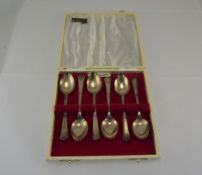 A Boxed Set of Six Silver Teaspoons.