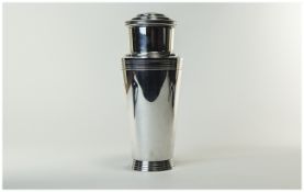 Mappin & Webb Keith Murray Designed Art Deco and Impressive Silver Plated Cocktail Shaker.