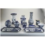 Box Containing A Quantity Of Blue And White Pottery To Include Booths, Ringtons Tea,