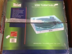 Tevion Sound USB Turntable In Box With Instructions
