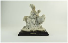 Capodimonte Signed Figurine by Bruno Merli 19th Century Mother and Child,