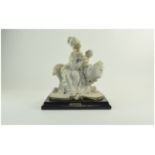 Capodimonte Signed Figurine by Bruno Merli 19th Century Mother and Child,