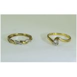 9ct Gold Diamond Solitaire Set On A Twist, Approx .