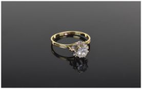 A Vintage 14ct Gold Set Single Stone Diamond Ring. Fully Marked.