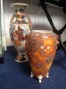Two Large Oriental Vases. Tallest Vase 22 Inches In Height.