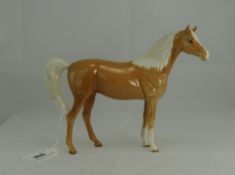Beswick Horse Figure - Arab ' Xayal ' Palomino. Model Num 1265. Designer Arthur Gredignton.