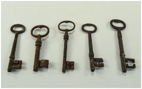 Collection of 5 19thC Iron Keys