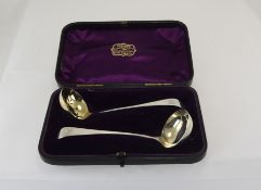 George IIII and Victorian - Silver Matched Pair of Very Fine Preserve / Fruit Ladles with Gilt