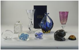 Collection Of Glass, 10 Pieces Comprising A Boxed Limited Edition Caithness Christmas Goblet 1986,