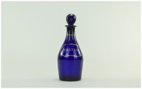 A Bristol Blue Glass ' Brandy ' Decanter,