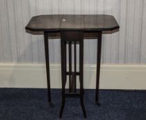 Small Victorian Mahogany Sutherland Table Raised On Square Tapering Legs With Ceramic Castors