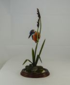 Border Fine Arts Studio Bird Figure ' Reflections ' Kingfisher. A0005. Stands 10.75 Inches High.