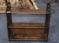 Early 20thc Hanging Shelf Unit Pierced Scroll Sides AF, Height 22 Inches,