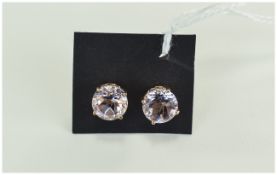 Rose de France Amethyst Stud Earrings,