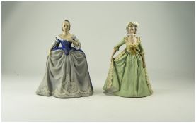 Two Porcelain Figures Catherine The Great & Marie Antoinette Limited Editions From Franklin