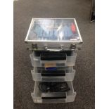 3 Drawer Plastic Cabinet Containing A Small collection Of Craft Tools to Include A Soldering Iron,