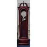Modern Mahogany Finish Longcase Clock