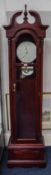 Modern Mahogany Finish Longcase Clock