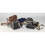 Collection Of 5 Cameras Comprising Kodak Brownie 44A With Case, Coronet Viscount With Leather Case,
