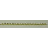 Peridot Pear Cut Tennis Bracelet, 21cts of pear cut peridots set in 14ct gold vermeil and silver,